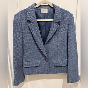 Pendleton tweed Classic Blue Textured Blazer size 10 no size tag